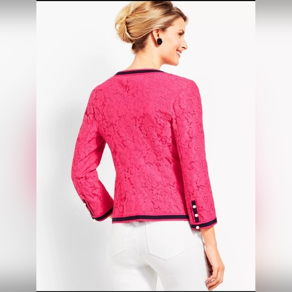 NWT RSVP by Talbots Flower-Filled Corded Lace Jacket Size 10 - Picture 3 of 16